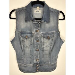 Diesel De-Pally Sleeveless Denim Vest Jean Women's S Small
